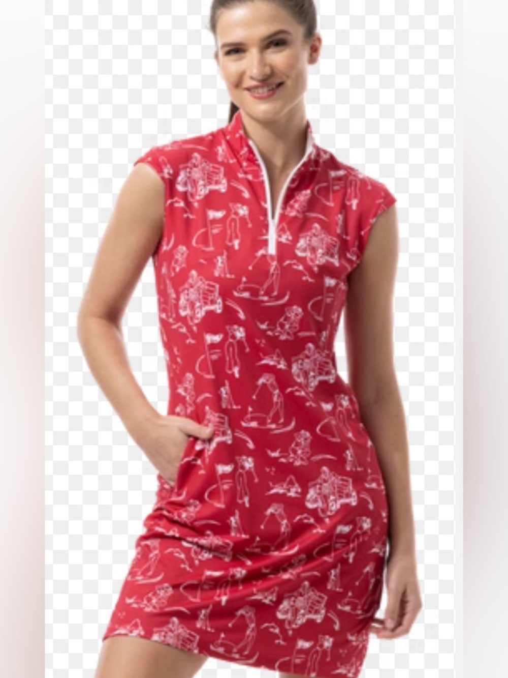 SanSoleil Ladies UPF 50 Golf Dress
Print Zip-Front Sleeveless Dress S
